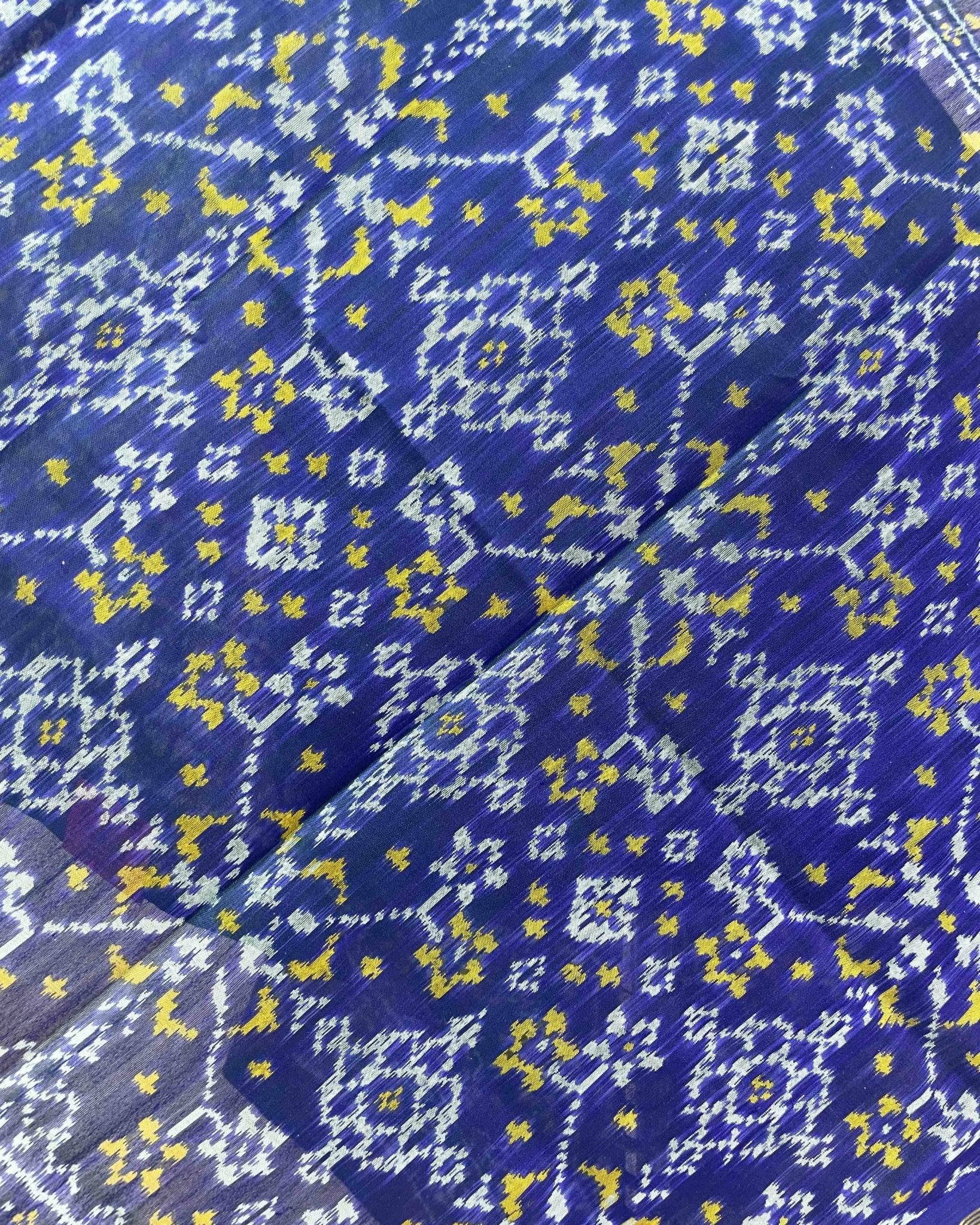 Blue Navratan Designer Patola Dupatta - SindhoiPatolaArt