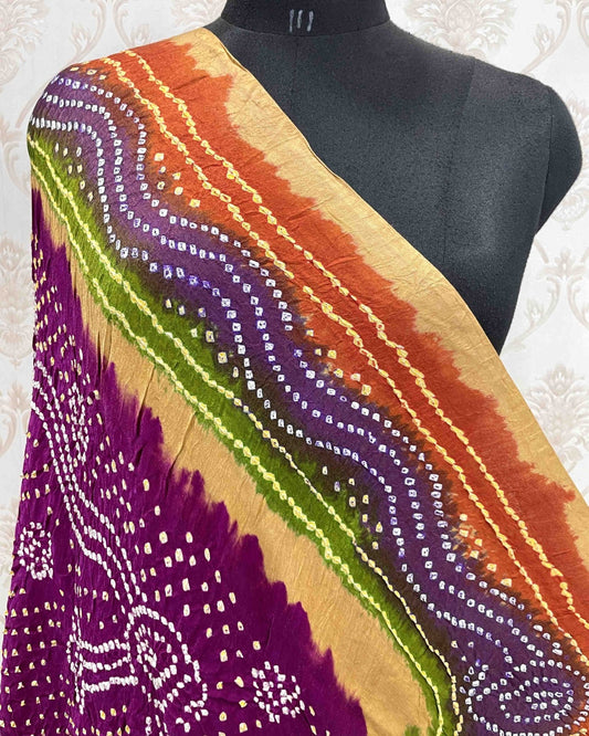 Multicolour Bandhani Dupatta - SindhoiPatolaArt