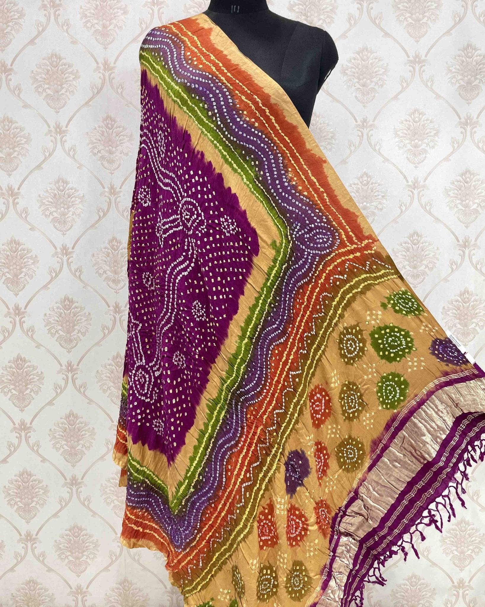 Multicolour Bandhani Dupatta - SindhoiPatolaArt