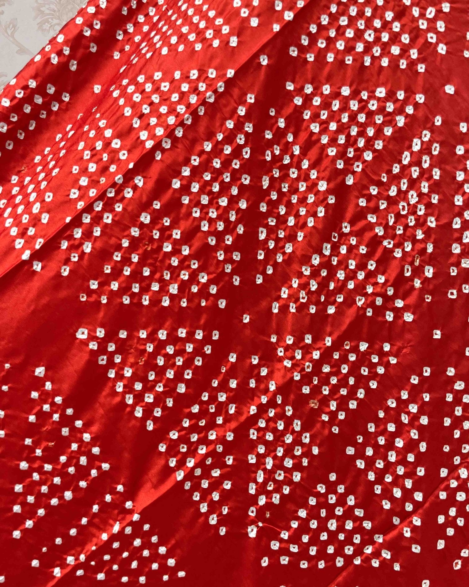 Orange Bandhani Dupatta - SindhoiPatolaArt