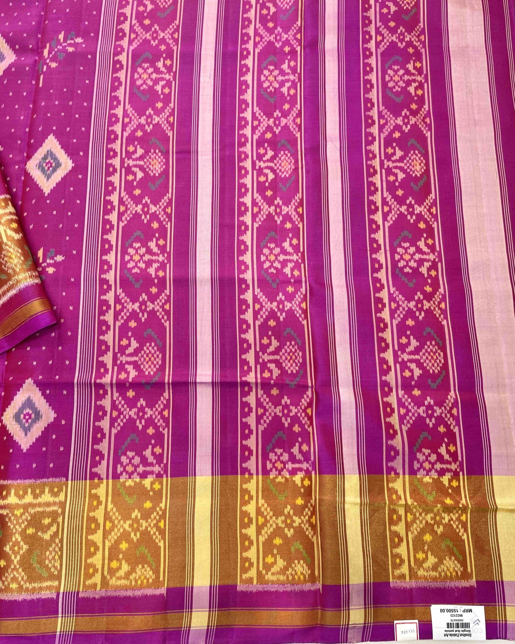 Pink Leaves & Doted Fancy Designer Patola Saree - SindhoiPatolaArt