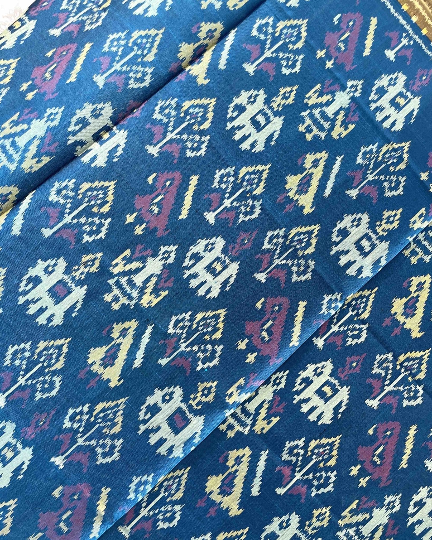 Turquoise Blue Narikunj Designer Patola Dupatta - SindhoiPatolaArt