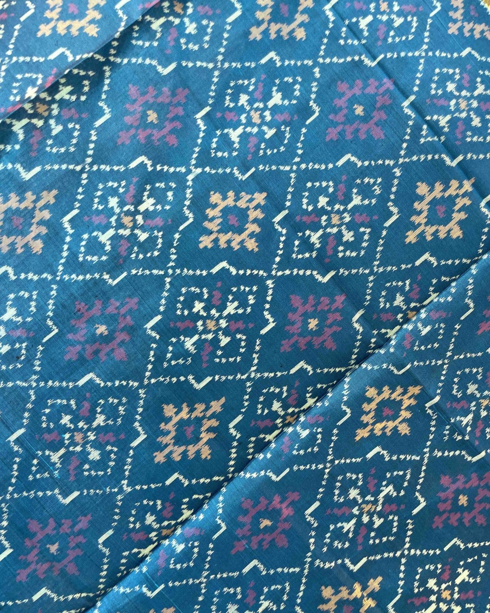 Turquoise Panchanda Designer Patola Dupatta - SindhoiPatolaArt