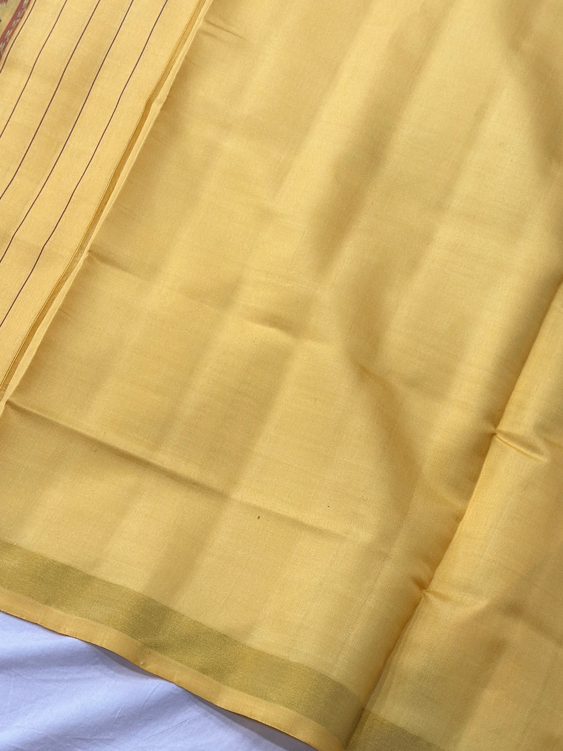 Light yellow & Grey Design Single Ikat Patola saree