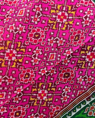 Green & Pink Navratan Designer Patola Dupatta