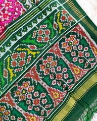 Green & Pink Navratan Designer Patola Dupatta
