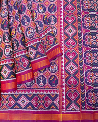 Purple & Blue Small Narikunj Designer Patola Saree