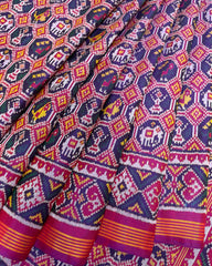 Purple & Blue Small Narikunj Designer Patola Saree