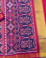 Purple & Blue Small Narikunj Designer Patola Saree