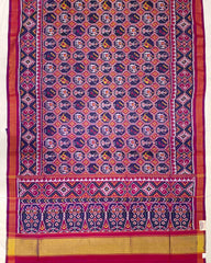 Purple & Blue Small Narikunj Designer Patola Saree