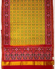 Red & Yellow Navdana Designer Patola Saree