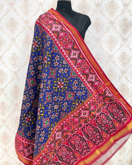 Red & Blue Navratan Designer Patola Dupatta