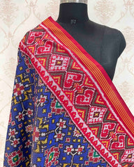 Red & Blue Navratan Designer Patola Dupatta