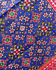 Red & Blue Navratan Designer Patola Dupatta