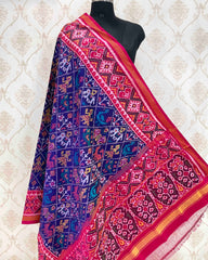 Pink & Blue Narikunj Designer Patola Dupatta