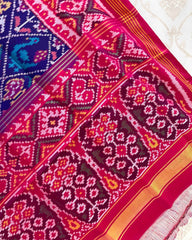 Pink & Blue Narikunj Designer Patola Dupatta