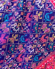 Pink & Blue Narikunj Designer Patola Dupatta