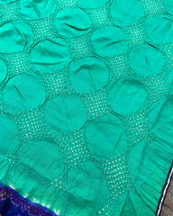 Sea Green & Blue Narikunj Design Pallu Patola Bandhej