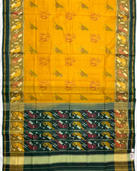Green & Yellow Doted Narikunj Designer Patola Saree