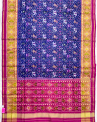 Pink & Blue Narikunj Designer Patola Saree