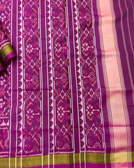 Purple Buttonful Designer Patola Saree