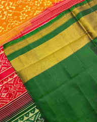 Yellow Ganga Jamuna Navratan Designer Patola Saree