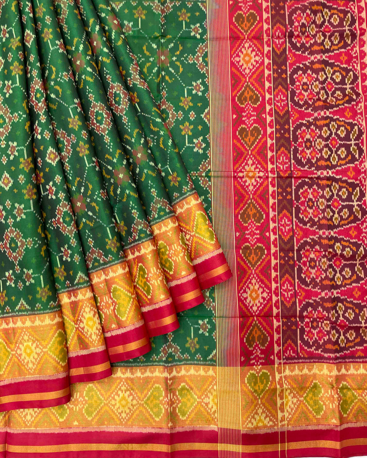Bollywood Designer Patola Silk Sarees for Women Green Yellow Silk Rajkot Patola  Saree Indian Traditional Wear Saree for Women Patola Sari 1 - Etsy Israel