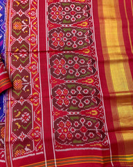 Red & Blue Narikunj Designer Patola Saree