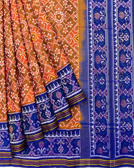 Blue & Rust Navratan Designer Patola Saree