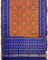 Blue & Rust Navratan Designer Patola Saree