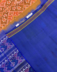 Blue & Rust Navratan Designer Patola Saree