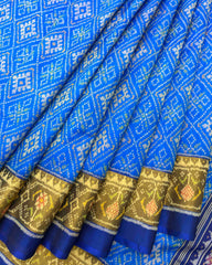 Blue Panchanda Designer Patola Saree