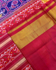 Red & Blue Narikunj Designer Patola Saree