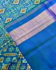 Blue Peacock Shaded Panchanda Designer Patola Saree