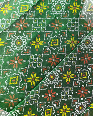 Green Navratan Flower Mix Designer Patola Dupatta
