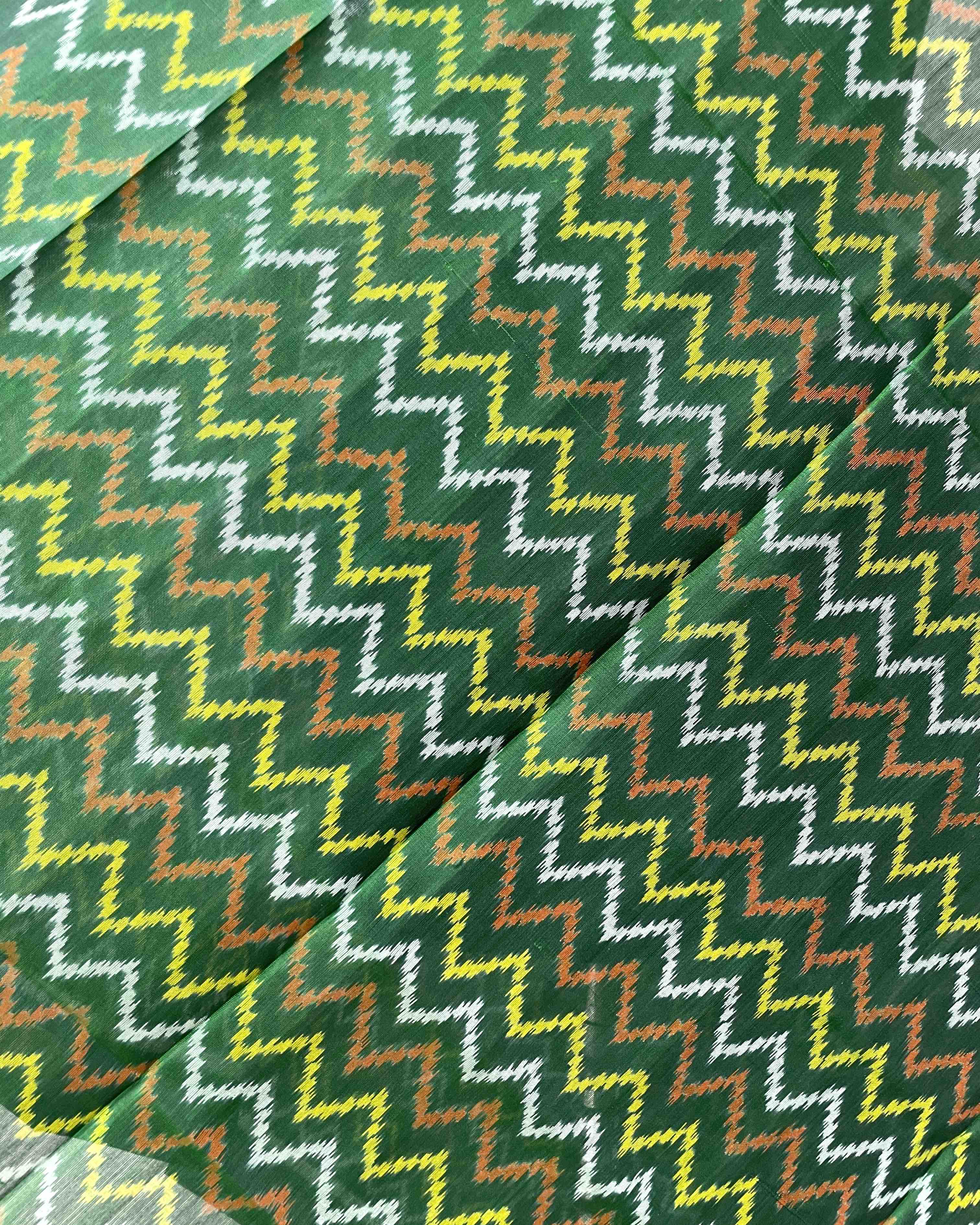 Green Zigzag Design Patola Dupatta
