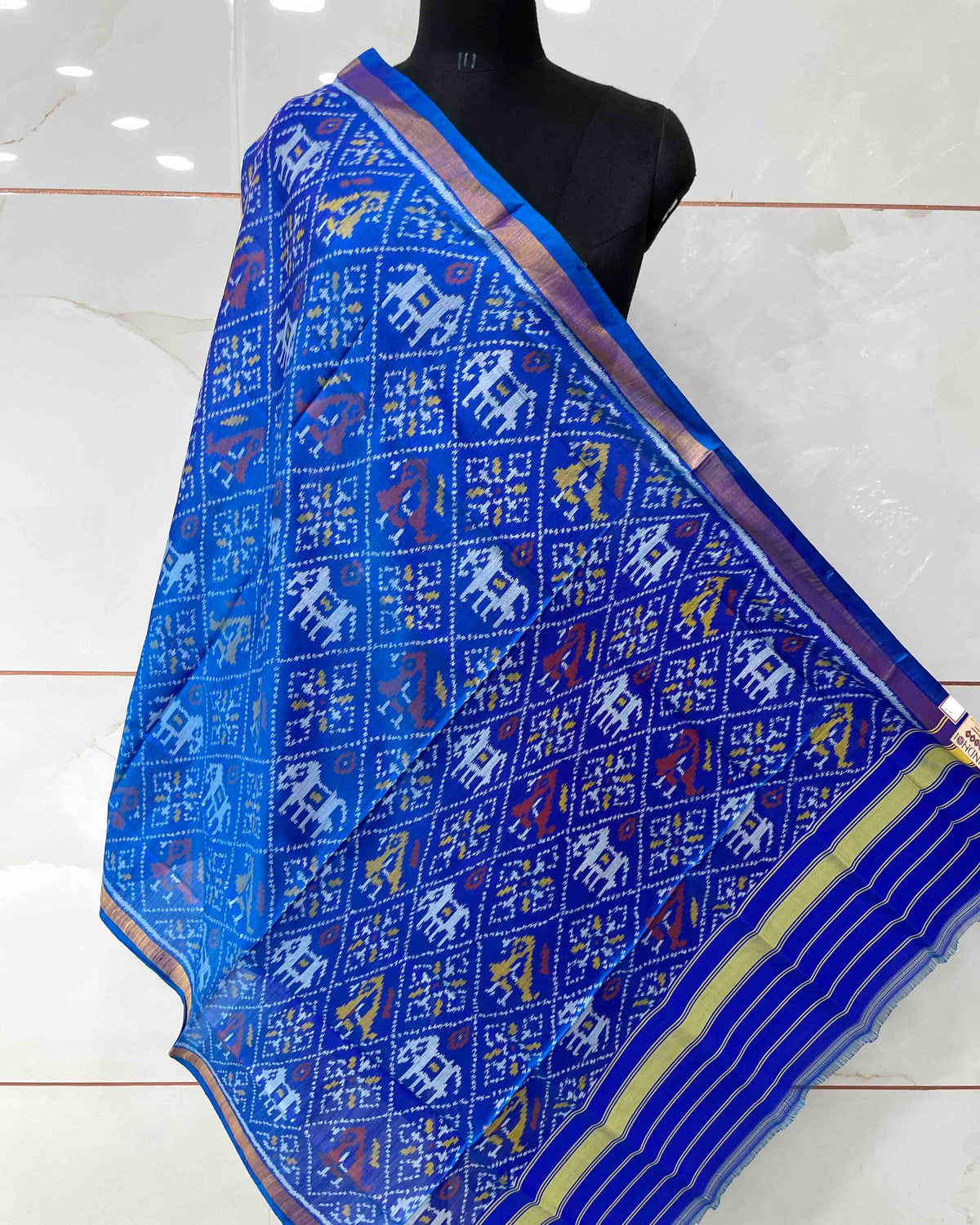 Blue Narikunj Designer Patola Dupatta