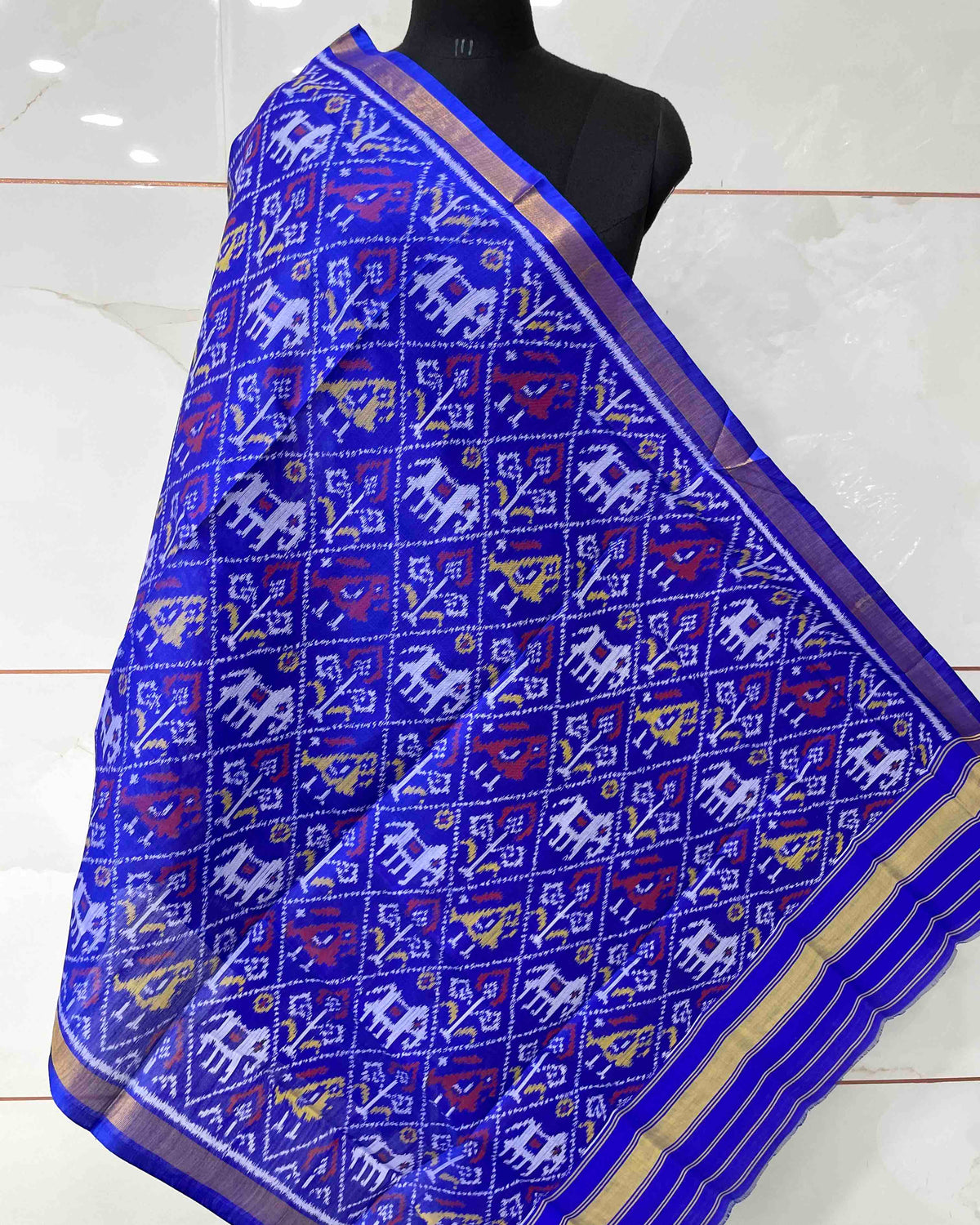 Blue Narikunj Designer Patola Dupatta