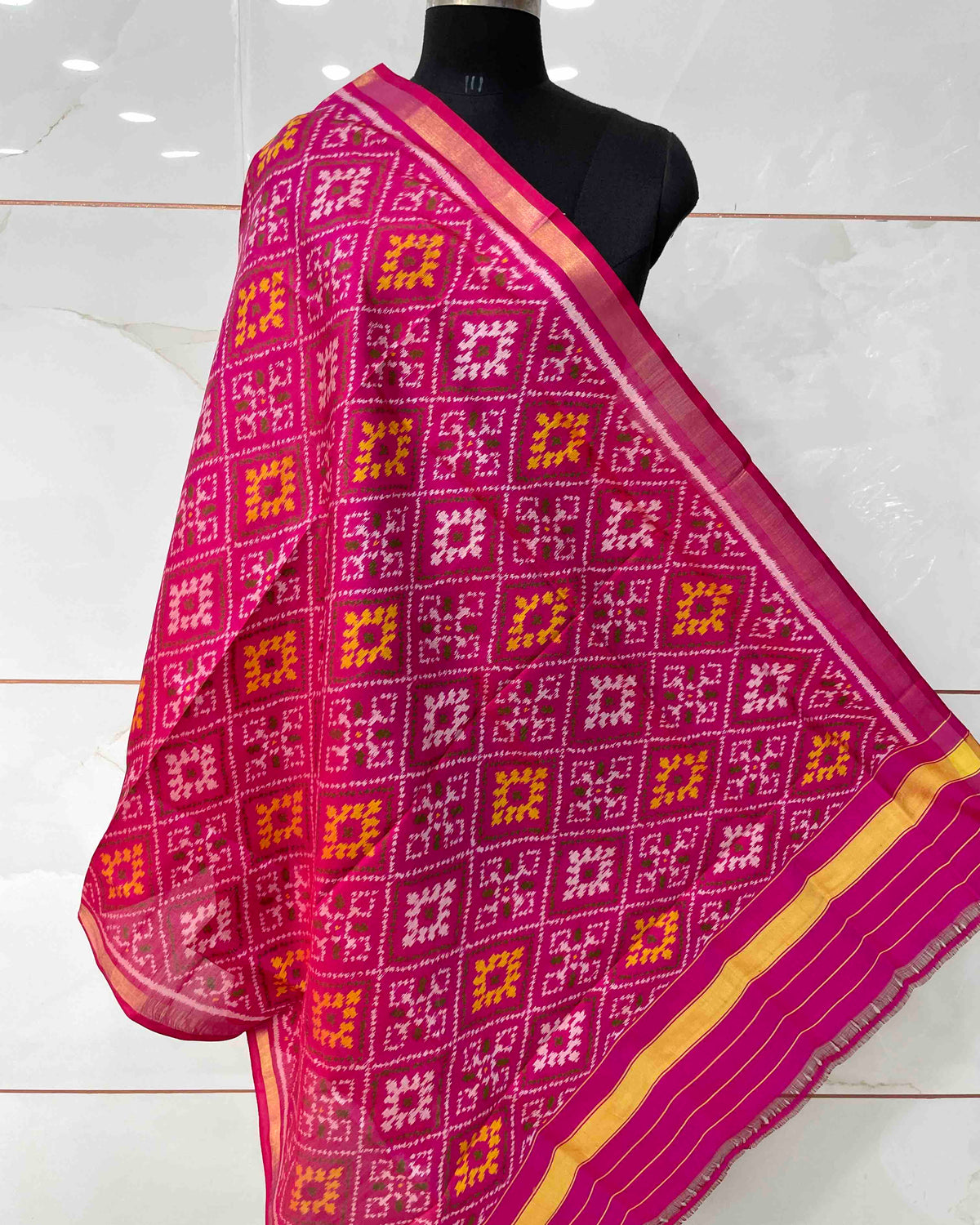 Pink Panchanda Designer Patola Dupatta