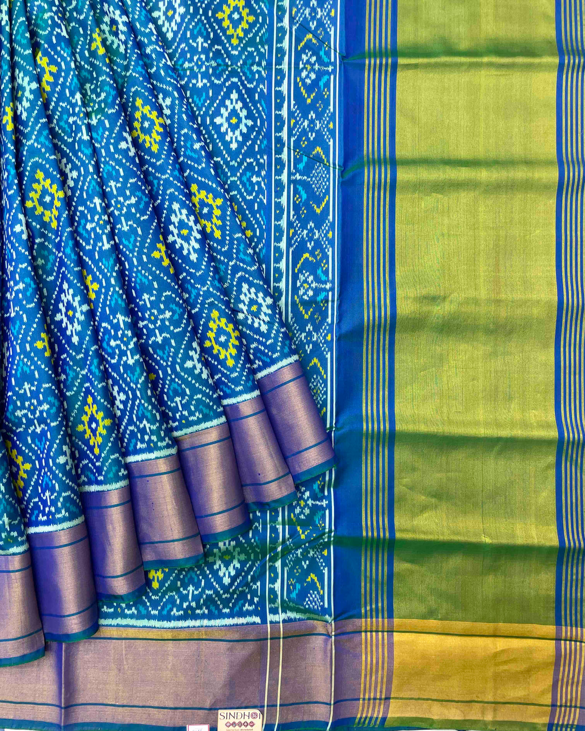 Sky Blue Panchanda Designer Patola Saree