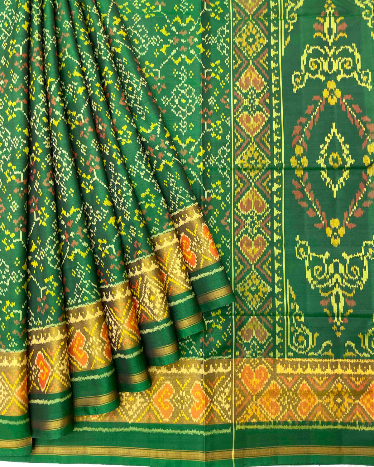 Green Navratan Designer Patola Saree