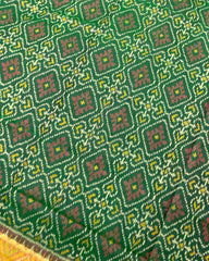 Red & Green Panchanda Designer Patola Saree