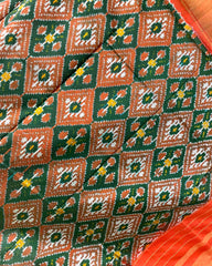 Red & Green Panchanda Designer Patola Dupatta