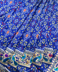 Blue Colour Navratna Design Patola With Paithani Border Pallu