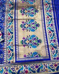 Blue Colour Navratna Design Patola With Paithani Border Pallu