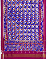 Pink & Blue Traditional Elephant Patola