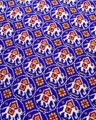Pink & Blue Traditional Elephant Patola