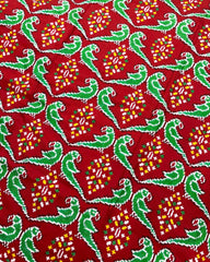 Red & Green Parrot Elegant Patola Saree