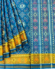 Turquoise Narikunj & Navratan Mix Designer Patola Saree