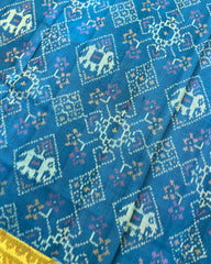 Turquoise Narikunj & Navratan Mix Designer Patola Saree